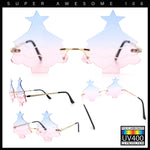 Unique Christmas Tree Rimless Gradient Lens Party Shade Sunglasses