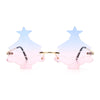 Unique Christmas Tree Rimless Gradient Lens Party Shade Sunglasses