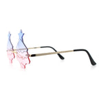 Unique Christmas Tree Rimless Gradient Lens Party Shade Sunglasses