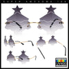 Unique Christmas Tree Rimless Gradient Lens Party Shade Sunglasses