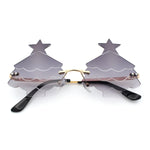 Unique Christmas Tree Rimless Gradient Lens Party Shade Sunglasses