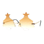 Unique Christmas Tree Rimless Gradient Lens Party Shade Sunglasses