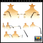 Unique Christmas Tree Rimless Gradient Lens Party Shade Sunglasses