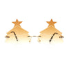 Unique Christmas Tree Rimless Gradient Lens Party Shade Sunglasses