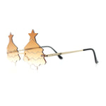 Unique Christmas Tree Rimless Gradient Lens Party Shade Sunglasses