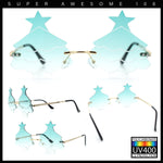 Unique Christmas Tree Rimless Gradient Lens Party Shade Sunglasses