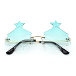 Unique Christmas Tree Rimless Gradient Lens Party Shade Sunglasses