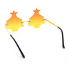 Unique Christmas Tree Rimless Gradient Lens Party Shade Sunglasses
