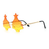 Unique Christmas Tree Rimless Gradient Lens Party Shade Sunglasses