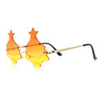 Unique Christmas Tree Rimless Gradient Lens Party Shade Sunglasses