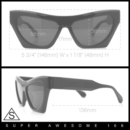 Womens Retro Beveled Lens Thick Plastic Cat Eye Mod Sunglasses