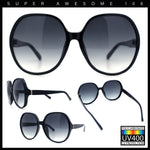 Womens Oversized Round Butterfly Minimal Plastic Iconic Diva Sunglasses