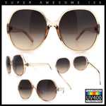 Womens Oversized Round Butterfly Minimal Plastic Iconic Diva Sunglasses