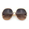 Womens Oversized Round Butterfly Minimal Plastic Iconic Diva Sunglasses
