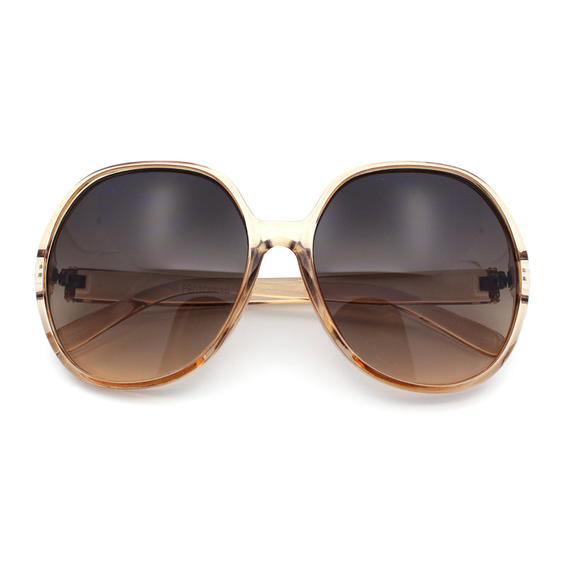 Womens Oversized Round Butterfly Minimal Plastic Iconic Diva Sunglasses