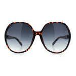 Womens Oversized Round Butterfly Minimal Plastic Iconic Diva Sunglasses