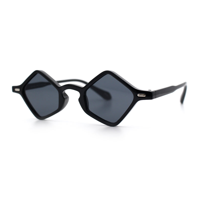 Micro Diamond Shape Thin Plastic Hipster Hustler Retro Sunglasses