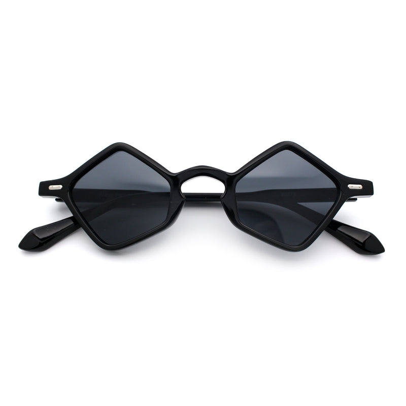 Micro Diamond Shape Thin Plastic Hipster Hustler Retro Sunglasses