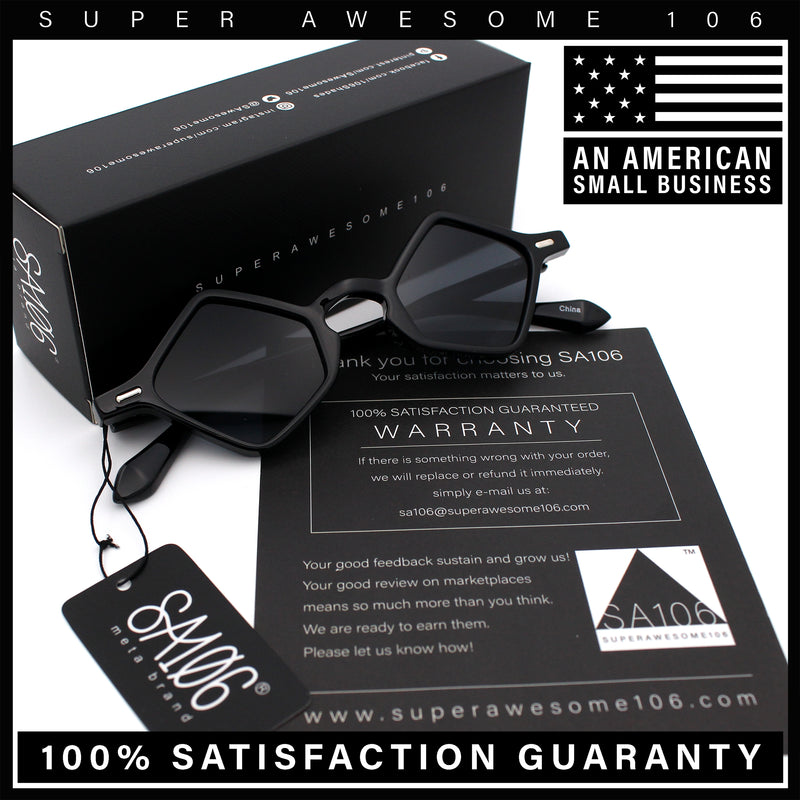 Micro Diamond Shape Thin Plastic Hipster Hustler Retro Sunglasses