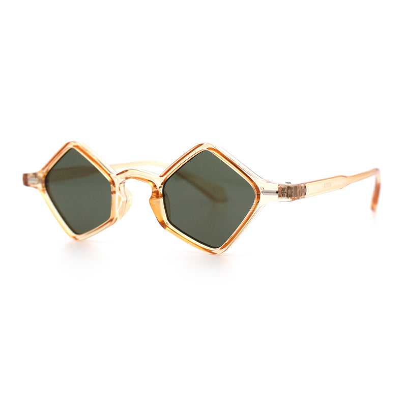 Micro Diamond Shape Thin Plastic Hipster Hustler Retro Sunglasses