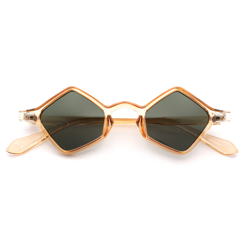 Micro Diamond Shape Thin Plastic Hipster Hustler Retro Sunglasses