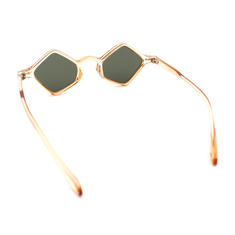 Micro Diamond Shape Thin Plastic Hipster Hustler Retro Sunglasses
