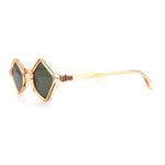 Micro Diamond Shape Thin Plastic Hipster Hustler Retro Sunglasses