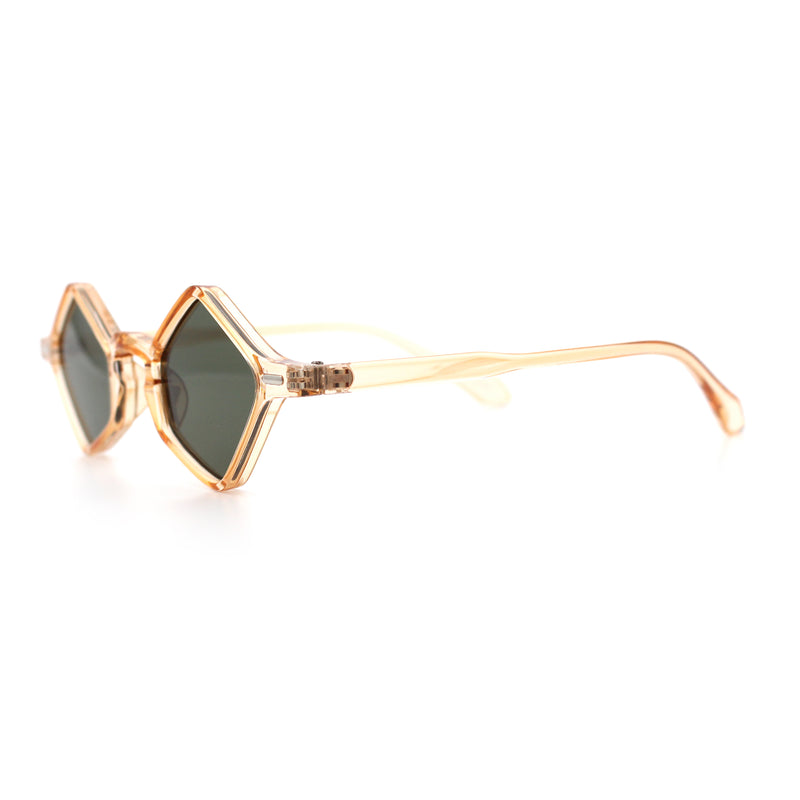 Micro Diamond Shape Thin Plastic Hipster Hustler Retro Sunglasses