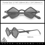 Micro Diamond Shape Thin Plastic Hipster Hustler Retro Sunglasses