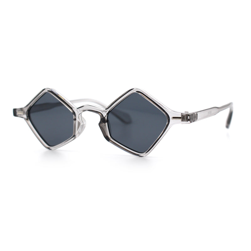 Micro Diamond Shape Thin Plastic Hipster Hustler Retro Sunglasses