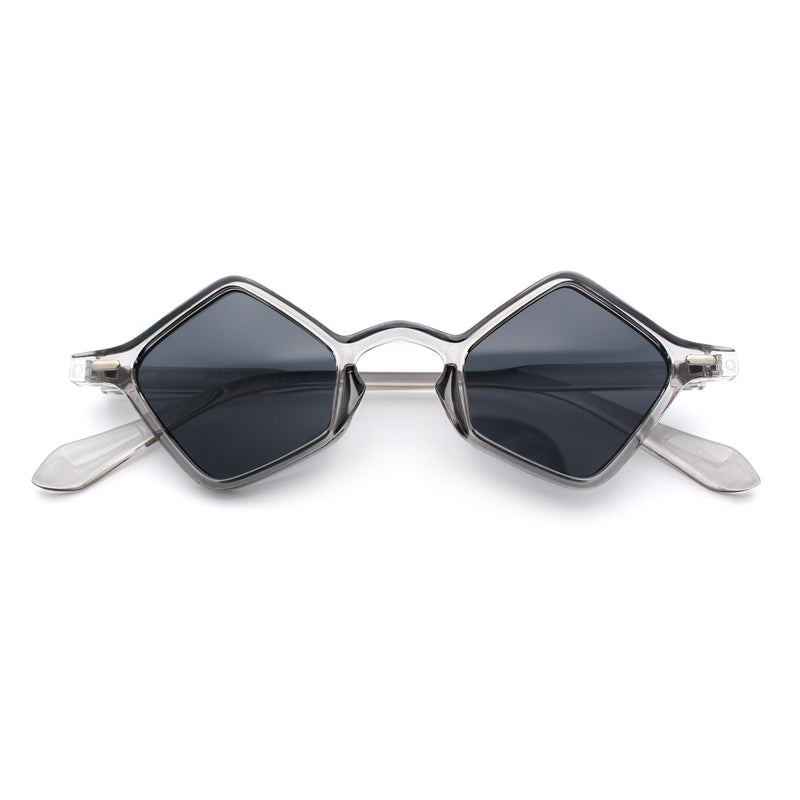 Micro Diamond Shape Thin Plastic Hipster Hustler Retro Sunglasses