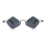 Micro Diamond Shape Thin Plastic Hipster Hustler Retro Sunglasses