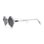 Micro Diamond Shape Thin Plastic Hipster Hustler Retro Sunglasses
