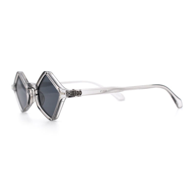 Micro Diamond Shape Thin Plastic Hipster Hustler Retro Sunglasses