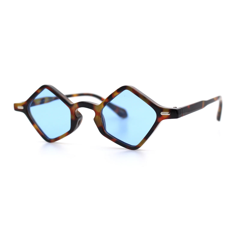 Micro Diamond Shape Thin Plastic Hipster Hustler Retro Sunglasses