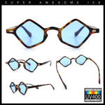 Micro Diamond Shape Thin Plastic Hipster Hustler Retro Sunglasses