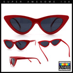Womens Snug Retro Fit Timeless Cat Eye Plastic Sunglasses