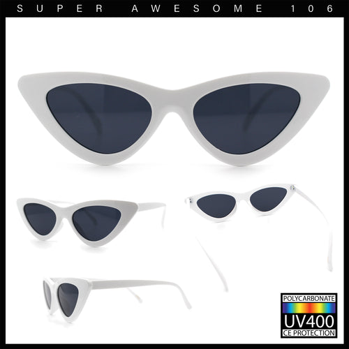 Womens Snug Retro Fit Timeless Cat Eye Plastic Sunglasses