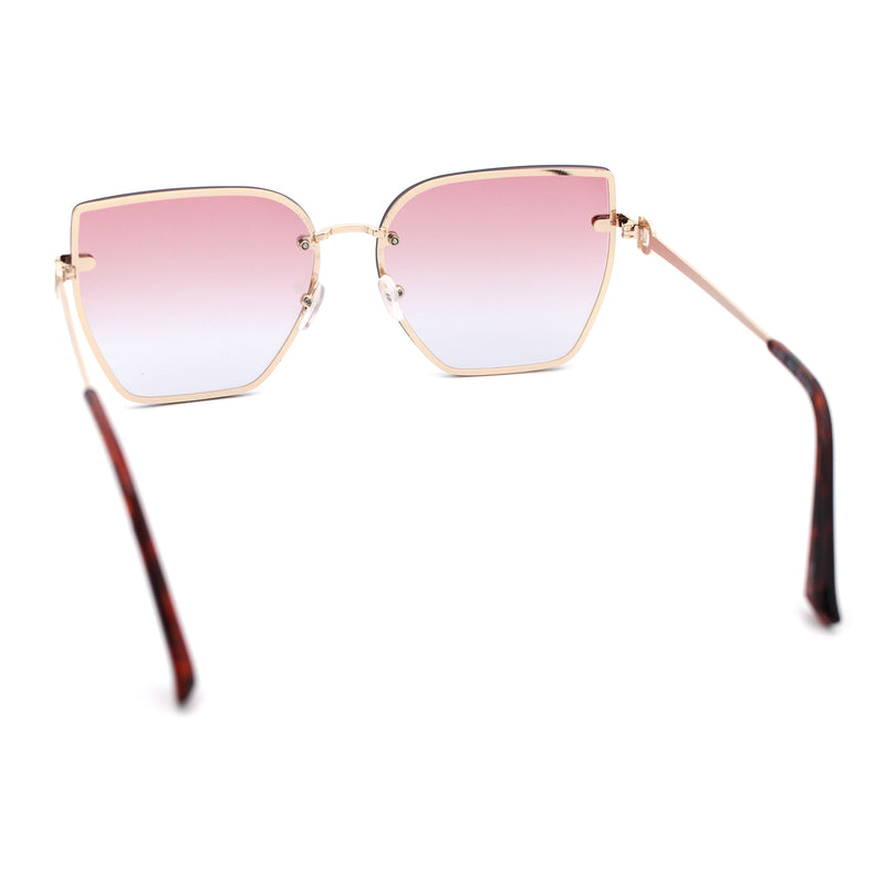Womens 1990s Rimless Butterfly Metal Rim Designer Fashion Sunglasses