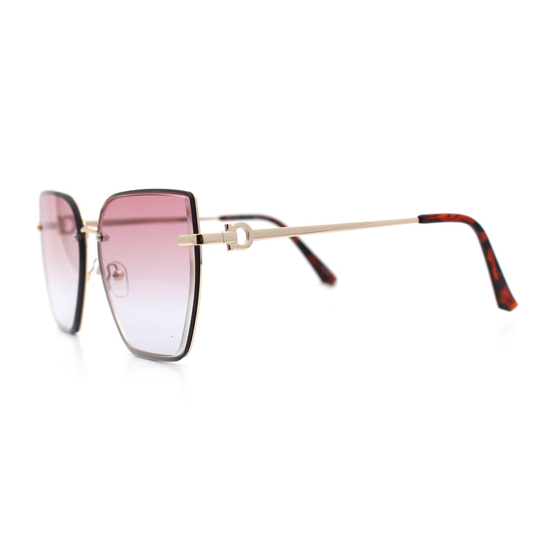 Womens 1990s Rimless Butterfly Metal Rim Designer Fashion Sunglasses