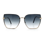 Womens 1990s Rimless Butterfly Metal Rim Designer Fashion Sunglasses