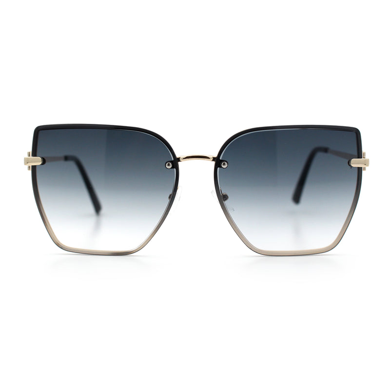 Womens 1990s Rimless Butterfly Metal Rim Designer Fashion Sunglasses