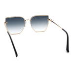Womens 1990s Rimless Butterfly Metal Rim Designer Fashion Sunglasses