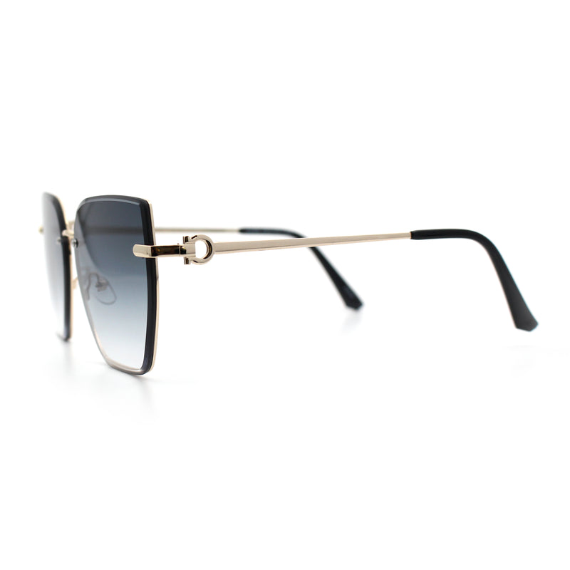 Womens 1990s Rimless Butterfly Metal Rim Designer Fashion Sunglasses