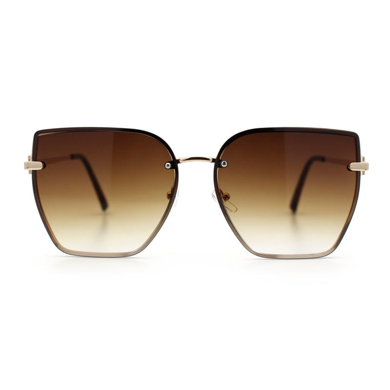 Womens 1990s Rimless Butterfly Metal Rim Designer Fashion Sunglasses