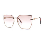 Womens 1990s Rimless Butterfly Metal Rim Designer Fashion Sunglasses