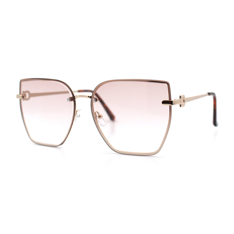 Womens 1990s Rimless Butterfly Metal Rim Designer Fashion Sunglasses