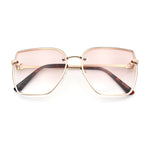 Womens 1990s Rimless Butterfly Metal Rim Designer Fashion Sunglasses