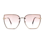 Womens 1990s Rimless Butterfly Metal Rim Designer Fashion Sunglasses