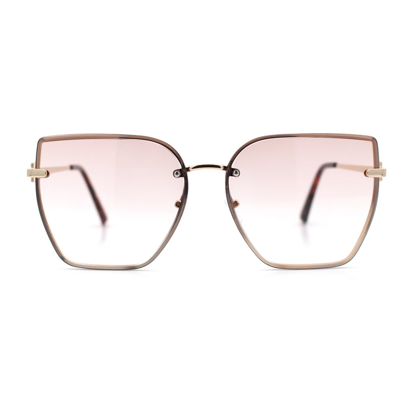 Womens 1990s Rimless Butterfly Metal Rim Designer Fashion Sunglasses